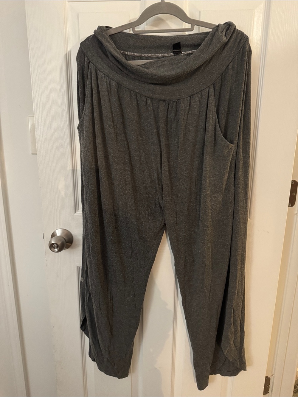 Wide-Leg Women's Jumpsuit Pants in Charcoal